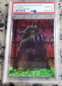 Batman 1996 SkyBox Batman Master Series Clearchrome Card #1 SSP PSA 10 GEM MINT - Picture 1 of 2