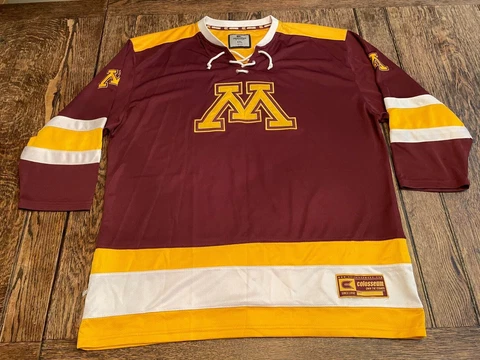 MINNESOTA GOLDEN GOPHERS men's XXL maroon Colosseum Hockey Jersey 2XL NCAA wow Cover