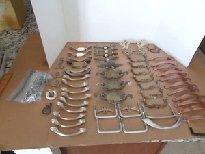 Lot of 60 Vintage and Antique Drawer and Cabinet Pulls + Screws - Picture 1 of 18