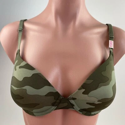 2 piezas Victoria's Secret ROSA Wear Everywhere Camiseta Sujetadores Ligeramente Forrados Verde 32C Foto 1 de 4