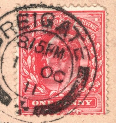 GB KEVII SG.275a 1d Aniline Rose (1911) Superb Reigate CDS Used Cat £140 RRED24 - Image 1 of 4