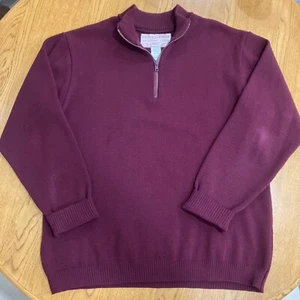 CC Filson Co Filson Garment Seattle Mens Medium Maroon 1/4 Zip Sweater - Picture 1 of 11