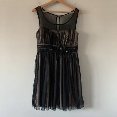 Whimsigoth Fairy Romantic Prom Dress Size 9 Black Sleeveless Sheer Y2K Grunge - Image 1 of 4