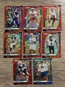 (8) Card Rookie Lot 2024 NFL Prizm Red Blue Sparkle SSP #/96 Thrash Culp Leary - Picture 1 of 11
