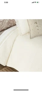 Ralph Lauren Charleston Cortona Queen/Full Bed Blanket Cream Linen Cotton $400 - Picture 1 of 7