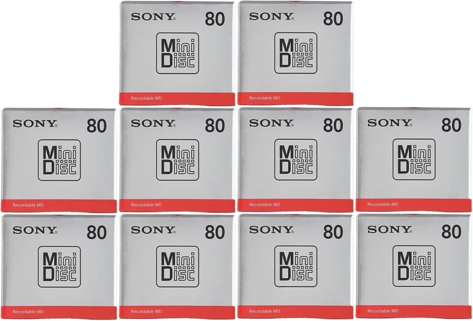 SONY MDW80T MD Minidisco vuoto 80 minuti registrabile lotto di 10 dischi... - Immagine 1 di 1