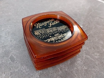Vintage Set of 4 Niagara Falls Coasters, Drink Coasters, Plastic Coasters - Image 1 of 4