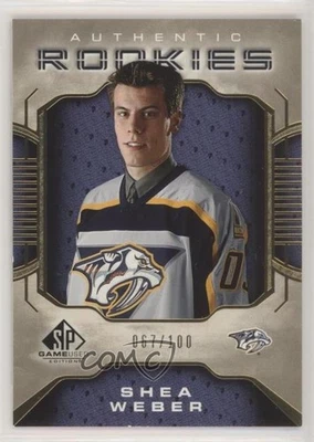 2006 SP Game Used Edition Authentic Rookies Gold /100 Shea Weber Rookie RC HOF - Image 1 of 2