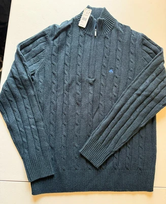 Brooks Brothers ¼ Zip Sweater Dark Blue Large New - Image 1 of 4