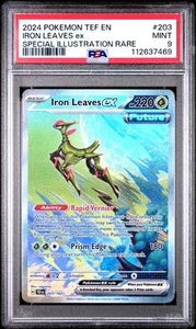 PSA 9 Mint IRON LEAVES EX 203 TEMPORAL FORCES SIR POKEMON TCG - Picture 1 of 2