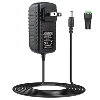 LightingWill 12V Power Supply, 110V AC to 12V 1A DC Converter, Wall Plug Tran... - Image 1 of 4