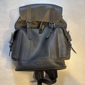 Coach Black Leather Backpack - Picture 1 of 6