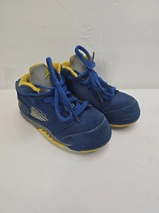 Air Jordan Sneakers Childs 8C Retro TD Laney Royal Blue Gold Athleisure Comfort - Picture 1 of 14