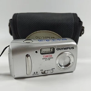 Olympus CAMEDIA C-170 (D-425) 4.0MP Compact Retro Digital Camera (Silver) + Case - Picture 1 of 14