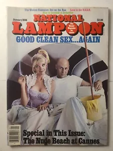 NATIONAL LAMPOON Magazine - Jan 1986 - Cannes Beach / Teresa Ganzel Cover - Picture 1 of 6