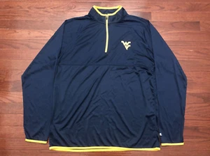 NEW WEST VIRGINIA UNIVERSITY 1/4 ZIP SHIRT MENS LARGE BLUE MOUNTAINEERS NWT - Picture 1 of 7