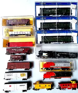 Train Lot- x 17 N Scale Trains- Atlas Santa Fe Bachmann - Picture 1 of 15