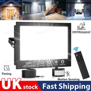 LED Floodlight PIR Sensor Motion Security Flood Light Outdoor Garden With Remote - Picture 1 of 28