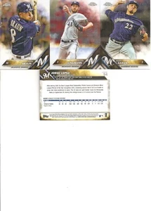 2016 Topps Chrome Baseball Milwaukee Brewers Master Team Set (5) - Picture 1 of 2