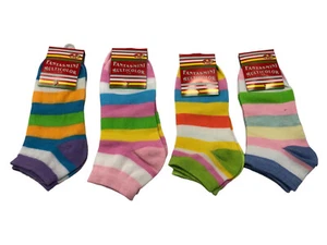 FANTASMINI DONNA TAGLIA UNICA A RIGHE MULTICOLORE CALZE IN TESSUTO ELASTICO - Imagen 1 de 9