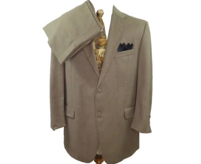 Traje de hombre Coppley de lana pura marrón claro microcabeza de uñas de dos piezas 38x29 43/44 R Foto 1 de 4