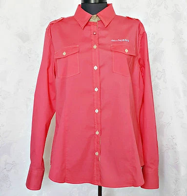 VINTAGE AUTHENTIC MILANO ITALY PINK COTTON WOMENS DRESS SHIRT SIZE US16/1X/EU44 - Image 1 of 4
