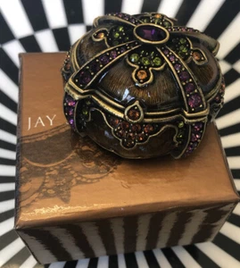 Rare Jay Strongwater Jeweled Enamel Trinket Box - Picture 1 of 5
