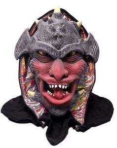 Terrifying Demon Death Halloween Costume Full Over Head Mask, Red Grey, One-Size - Picture 1 of 2