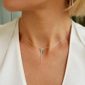 Aquamarine Swarovski Teardrop Pendant Necklace, Blue Crystal Jewelry - Nice Gift