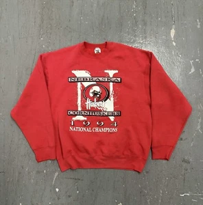 Vintage 90s 1994 Nebraska Cornhuskers Championship Sweatshirt Rot Herren XL - Bild 1 von 8