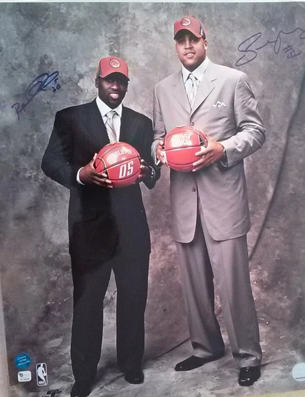 Raymond Felton & Sean May Autographed 16x20 Photo Bobcats Draft NBA Photo / UNC - Image 1 of 1