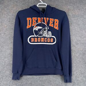 Denver Broncos Sweater Mens Medium Blue Sweatshirt Hoodie Retro NFL Football