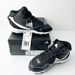 Scarpe da baseball Adidas Icon 7 Mid GIOVANE taglia 12 nero bianco S23704 NUOVE CON SCATOLA - Foto 1 di 4