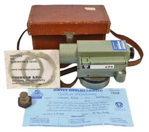 Vintage Vickers S24 Surveyors Level In Original Leather Case Inc Instructions - Picture 1 of 8
