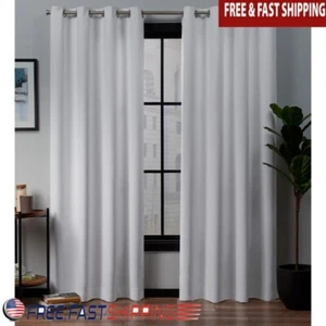 Total Blackout Grommet Curtains Panel Pair Bedroom Living Room Privacy Decor New - Picture 1 of 6