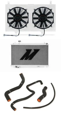 FOR 03-06 NISSAN 350Z MISHIMOTO ALUMINUM RACING RADIATOR FAN SHROUD HOSES KIT - image 1 of 4