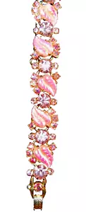 SELTENES irisierendes geformtes Blatt & Strass Juliana DeLizza & Elster Gliederarmband - Bild 1 von 3