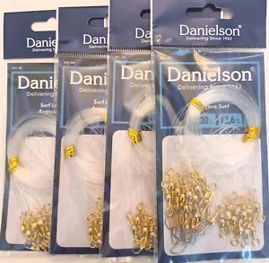 Quattro (4) Confezioni Danielson Surf Fishing Leaders 30# Test Mono, 12 per confezione - Foto 1 di 1