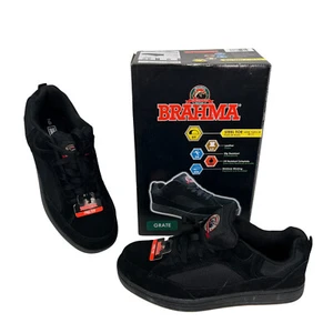 Zapatos Brahma Rejilla Puntera de Acero Deslizables Resistentes al Aceite Negros Trabajo Para Hombre Talla 9 EE. UU. - Imagen 1 de 17