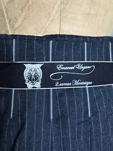 Womens TUXEDO PINSTRIPE Wool Pencil Skirt PARIS Emanuel Ungaro 10 42 BONING Belt - Picture 1 of 12