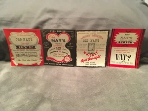 Vintage Nays Liquor Store Gag Bottle Labels, Set of 4, 1950s-60s - Picture 1 of 4