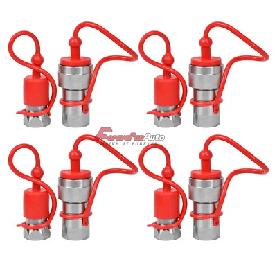 FOREVERUNAUTO 4 Sets 1/2" Ag Poppet Pioneer Style Hydraulic Quick Connect Couplers Couplings