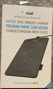 🍒 Tylt Qi Wireless 10W Charging Mat. Fastest Dual Wireless Charger - Gray - Picture 1 of 2