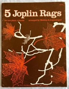 5 JOPLIN RAGS FOR ONE PIANO,4 HANDS ARRANGED BY WEEKLEY & ARGANBRIGHT PB COND:VG - Bild 1 von 7