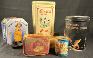 5 Werbedosen Weizencreme/Hills Bro/Lätzchen Orange/Bon Ami/Uneeda Keks - Bild 1 von 19