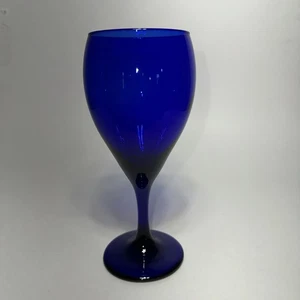 Libbey Premier Cobalt Blue 7 1/8" Water Goblet Glass 16.25oz Teardrop Shape New - Picture 1 of 5