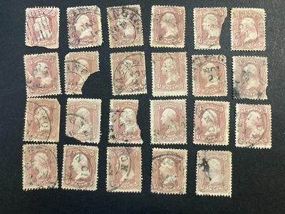 US Scott #65, 3¢ Washington, lot of 23 Used, Some With Faults - Image 1 of 2