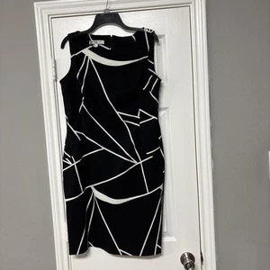 Evan Pic Einheitsgröße 14 Kleid neu ohne Etikett kostenloser Versand schwarz und weiß - Bild 1 von 4