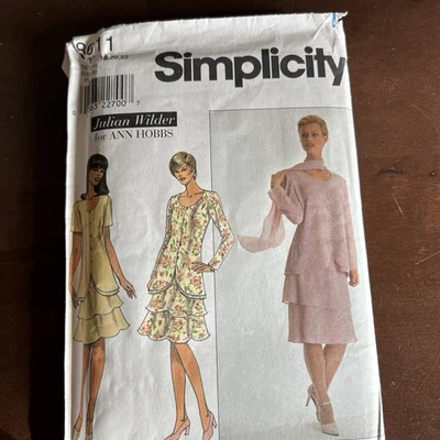 Simplicity Pattern 8611 Misses Two Piece Dress And Scarf Sz 18-20-22 - Image 1 of 3