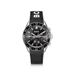 Hugo Boss Silicone-Strap Chronograph Black Dial Quartz Watch 58137096 - Picture 1 of 1